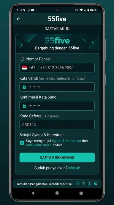 Panduan Lengkap Registrasi Akun 55five