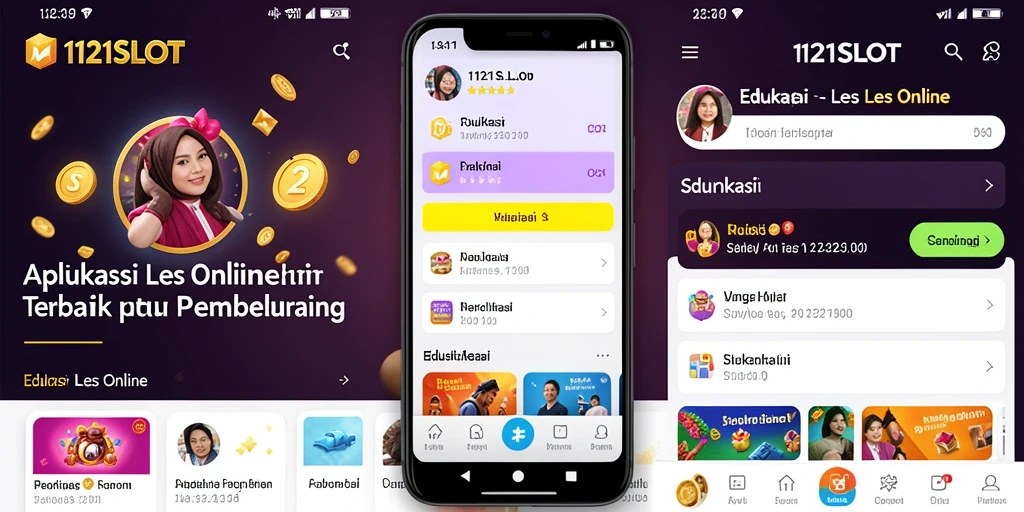 Antarmuka menarik dan intuitif aplikasi Les Online.