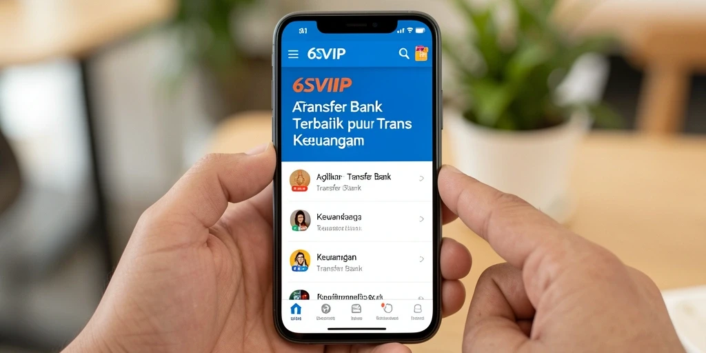Antarmuka aplikasi 6SVIP untuk transfer bank yang efisien dan aman.