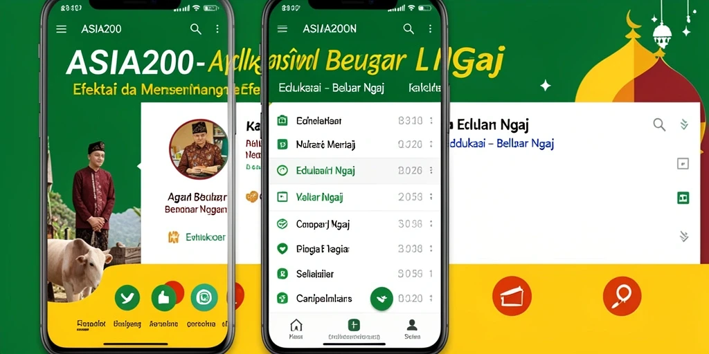 Tampilan antarmuka aplikasi ASIA200 untuk belajar ngaji yang interaktif.