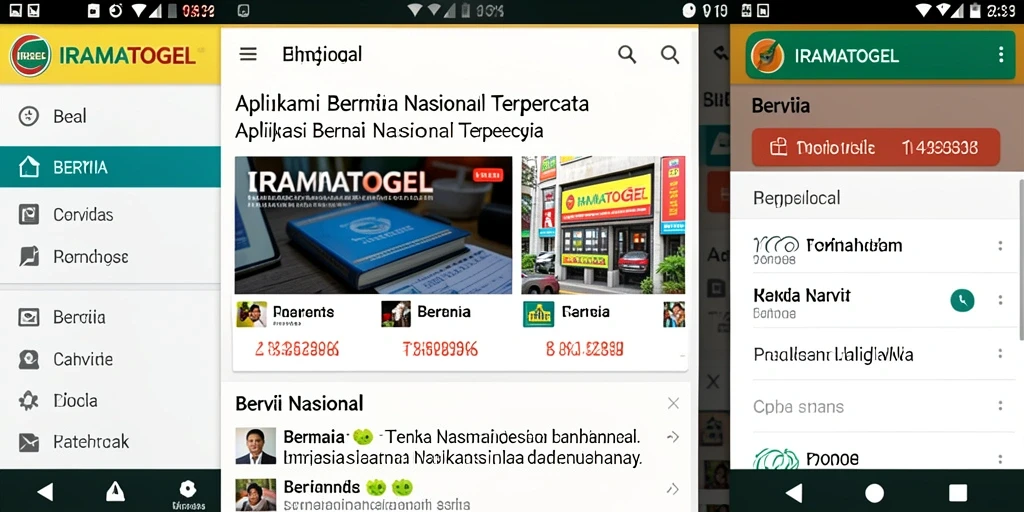Antarmuka aplikasi IRAMATOGEL menampilkan berita nasional terkini.