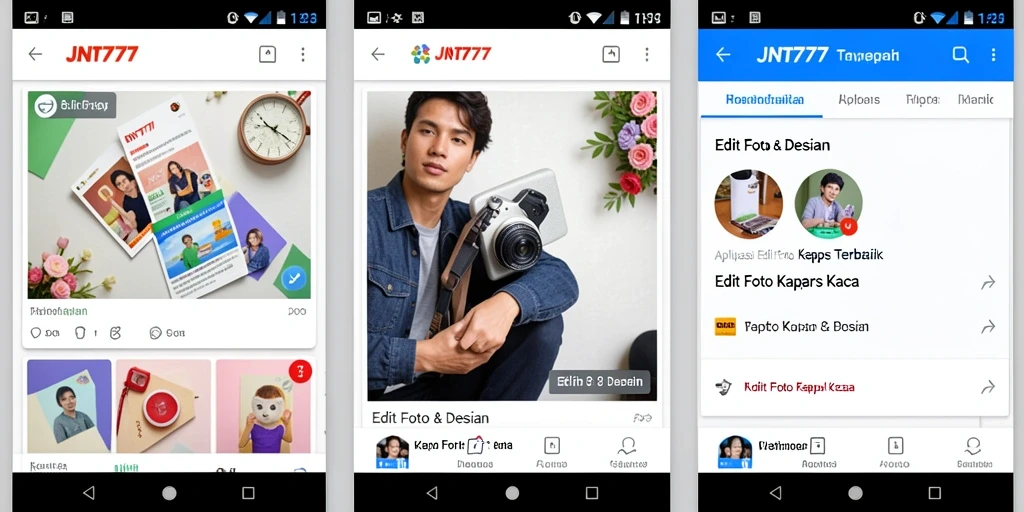 Screenshot antarmuka aplikasi JNT777 untuk Edit Foto Kertas Kaca.