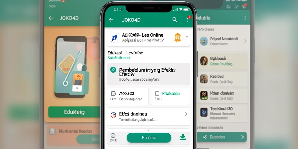 Tampilan antarmuka intuitif aplikasi JOKO4D untuk Les Online.