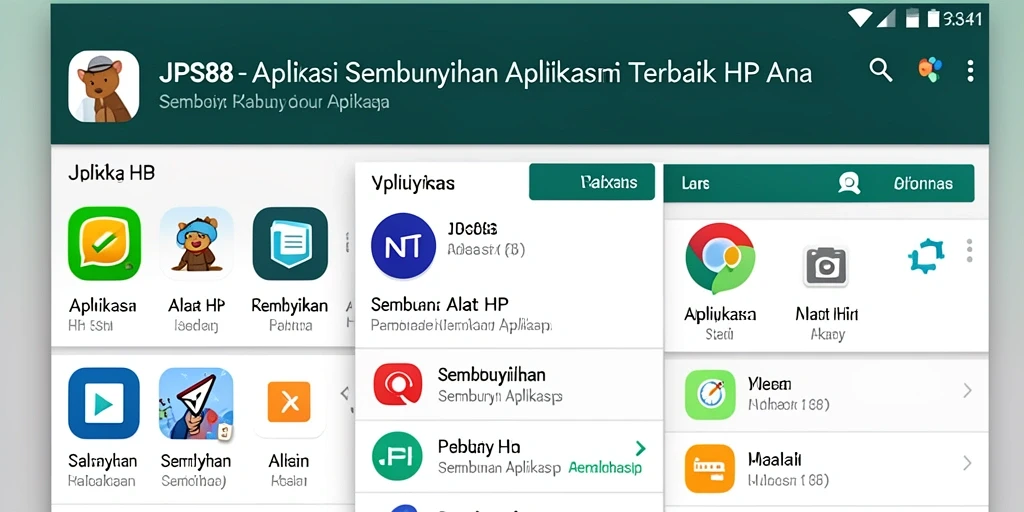 Antarmuka JPS88 menunjukkan bagaimana menyembunyikan aplikasi dengan mudah.