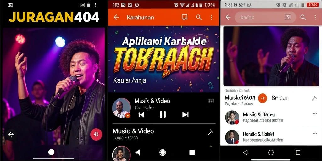 Antarmuka menarik aplikasi Karaoke JURAGAN404.