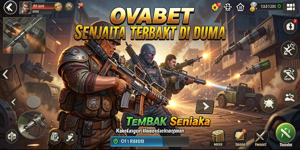 Antarmuka game Tembak Senjata yang menarik dan intuitif.