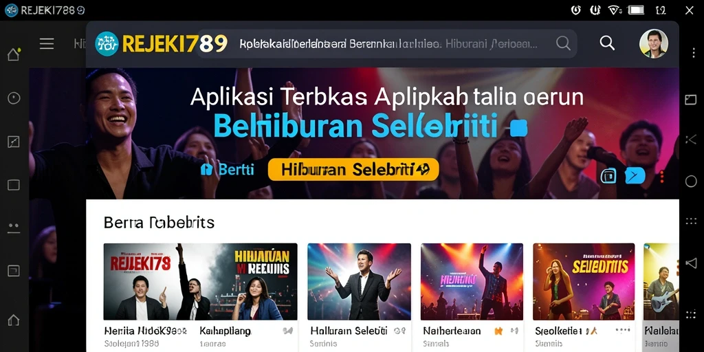 Antarmuka user-friendly aplikasi REJEKI789 yang menampilkan berita selebriti.