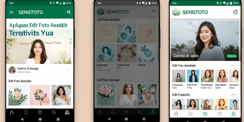 Antarmuka SENGTOTO menampilkan berbagai alat Edit Foto Aesthetic yang mudah digunakan.