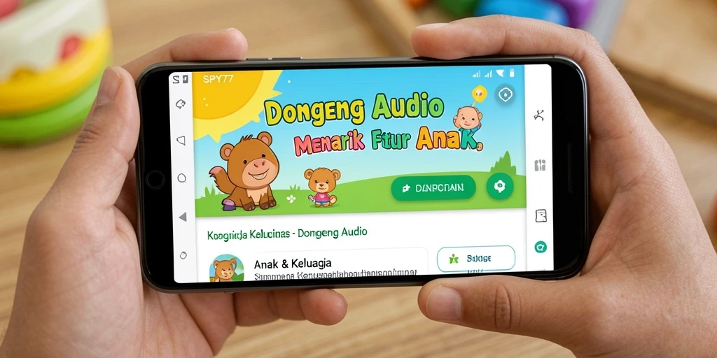 Antarmuka SPY77 yang ramah pengguna dan fungsional untuk mendengarkan dongeng.