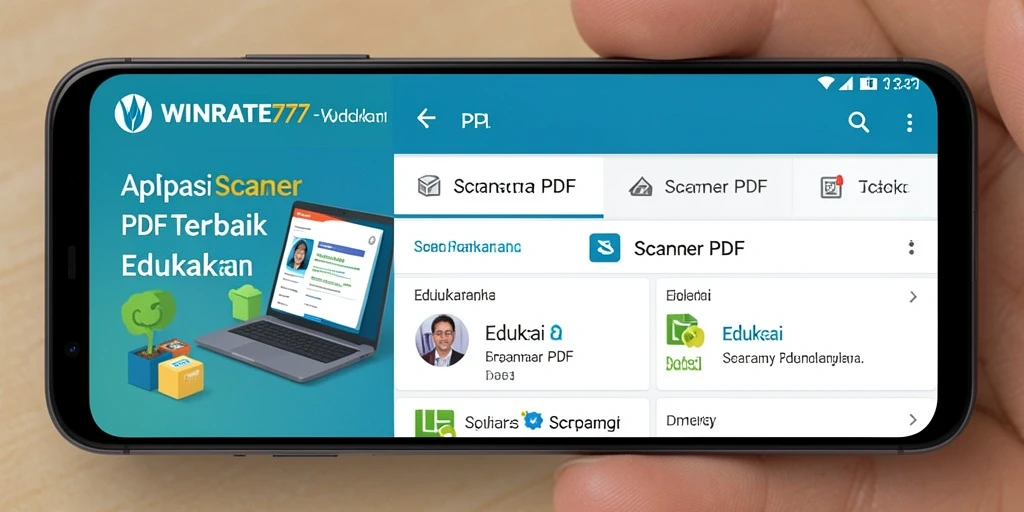 Antarmuka aplikasi WINRATE777 dengan fungsi Scanner PDF yang efisien.